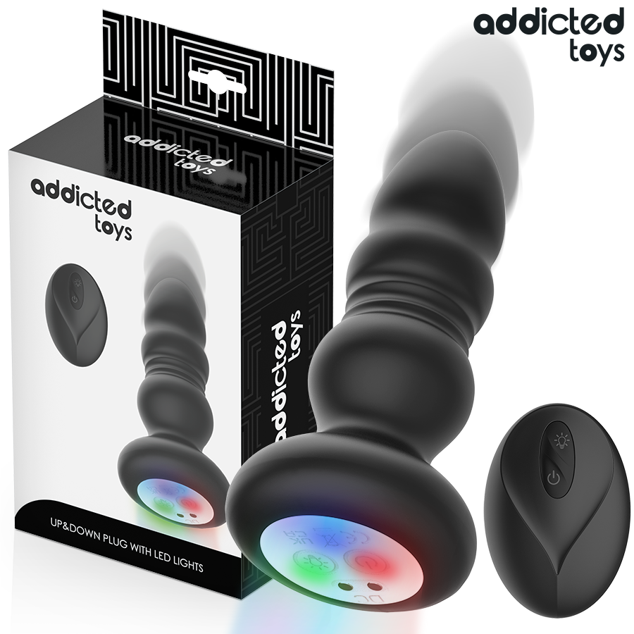 ADDICTED TOYS – PLUG ANAL VIBRANT ROTATIF AVEC LUMIÈRE LED ET TÉLÉCOMMANDE