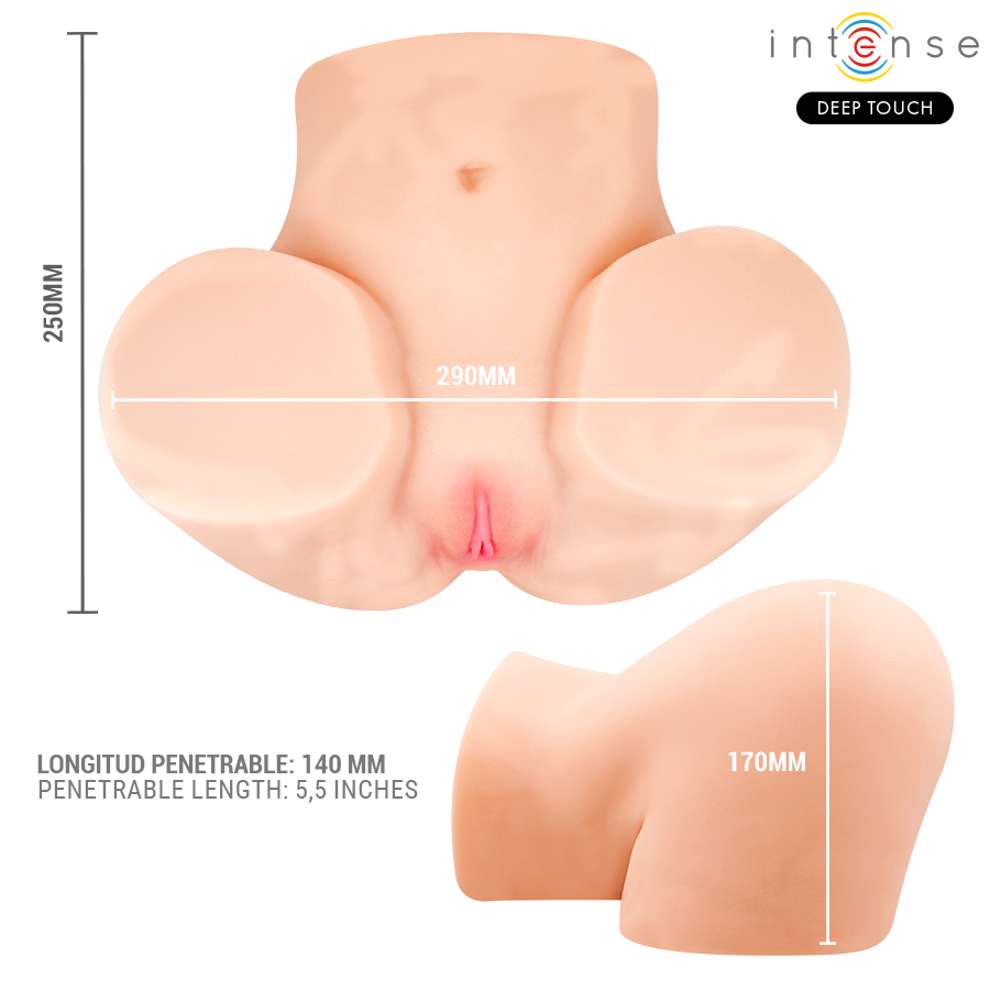 TOUCH PROFOND INTENSE – MASTURBATEUR VAGINAL GINGER AVEC EFFETS D'ASPIRATION, DE CHAUFFE, DE VIBRATION ET SONORES AVEC TÉLÉCOMMANDE 5,3 KG