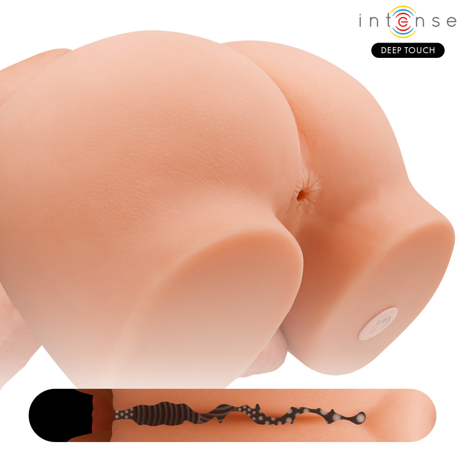 TOUCHER PROFOND INTENSE - TORSE RICHIE AVEC ANUS ET DILDO RÉALISTE AVEC FONCTIONS DE POUSSÉE ET DE VIBRATION, TÉLÉCOMMANDE, 4,7 KG