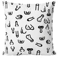 DIABLO PICANTE - 30 X 30 COUSSIN PÉNIS BLANC