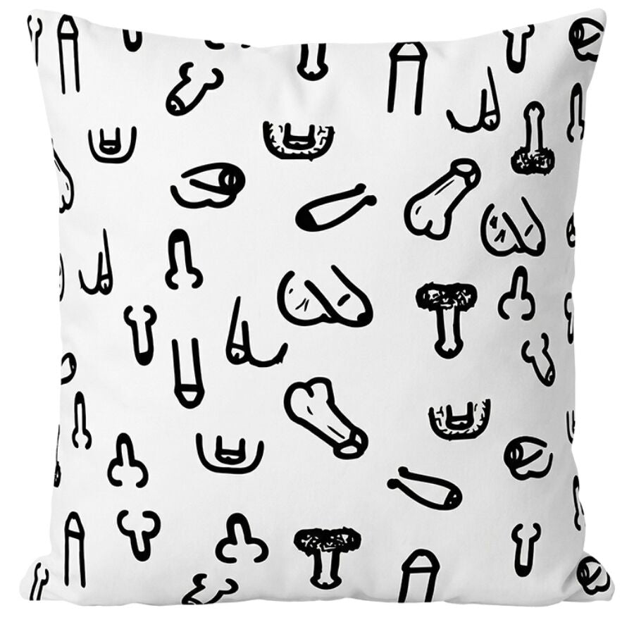 DIABLO PICANTE - 30 X 30 COUSSIN PÉNIS BLANC