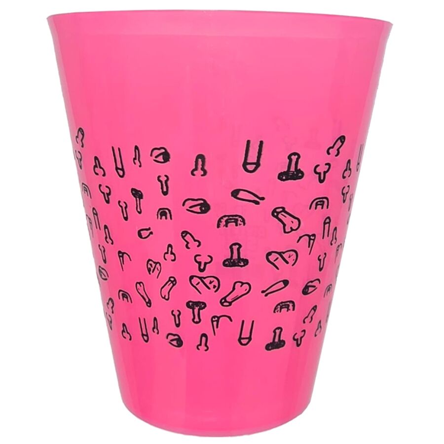 DIABLO PICANTE - COUPE FUCHSIA 500 ML AVEC PÉNIS NOIRS