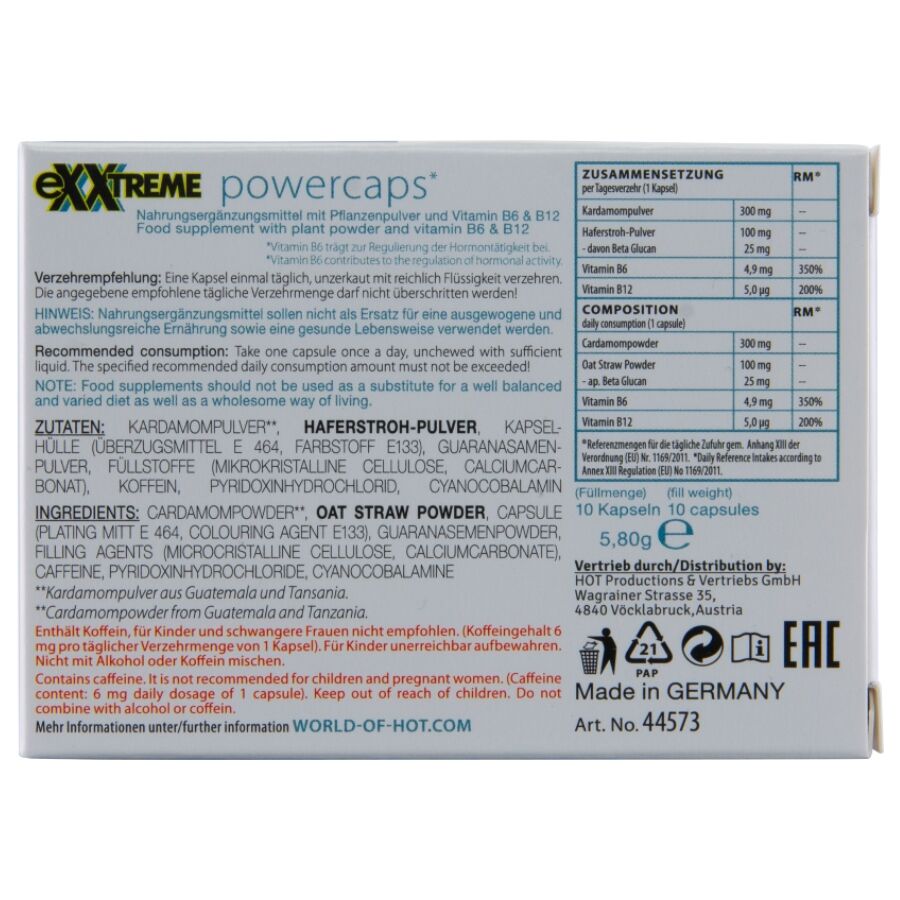 HOT - EXXTREME STARKE POWER CAPS MAN 10 STÜCK
