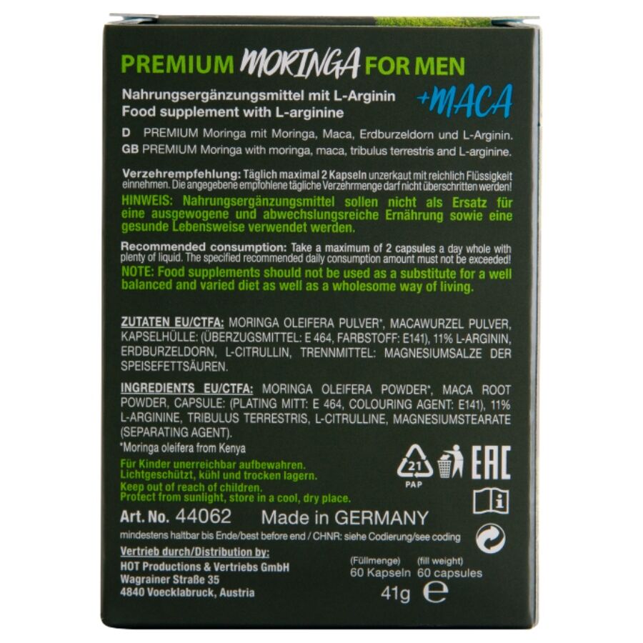 CHAUD - MORINGA MEN CAPS MAN 60 UNITÉS