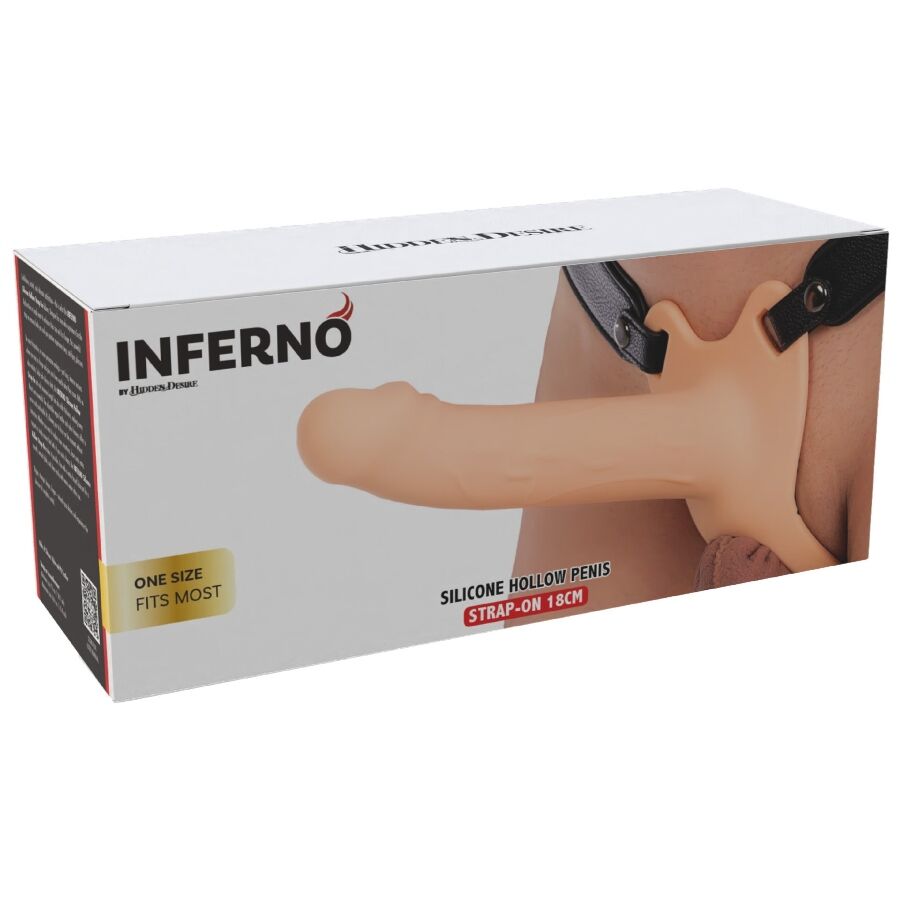 DÉSIR CACHÉ - INFERNO PÉNIS-GAINE-STRAP-ON-SILICONE 18 CM