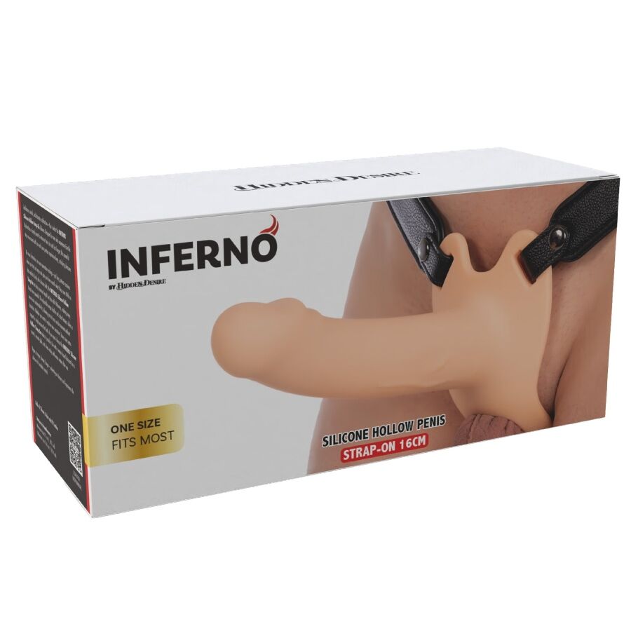 HIDDEN DESIRE - GODEMICHET PÉNIS INFERNO AVEC SANGLE 16 CM