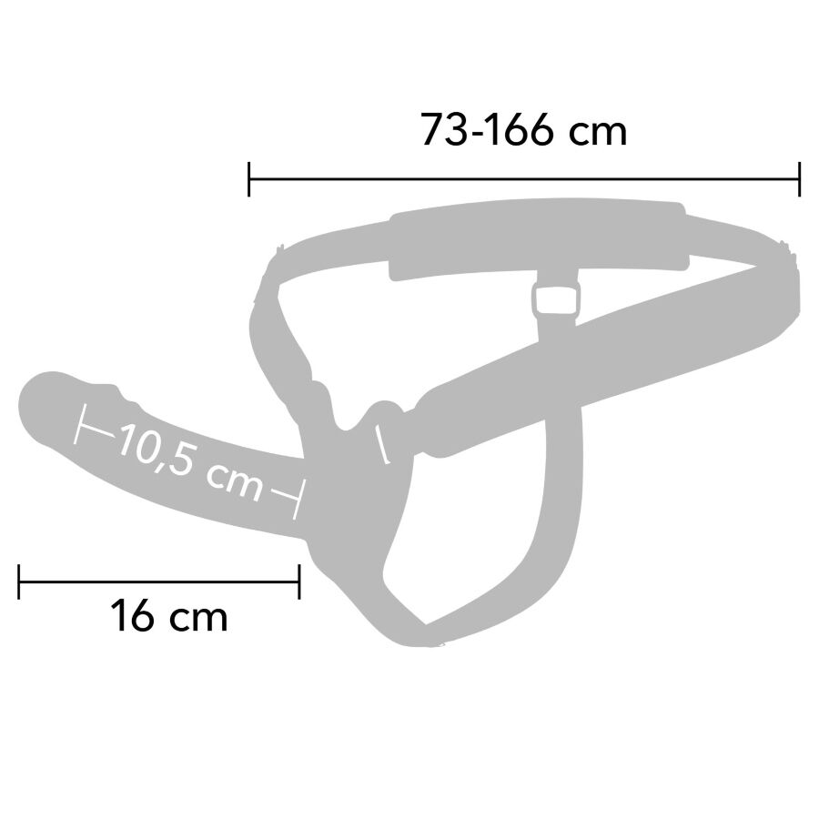 HIDDEN DESIRE - GODEMICHET PÉNIS INFERNO AVEC SANGLE 16 CM