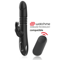 NOIR&ARGENT - VIBROMASSEUR LAPIN KENJI UP & DOWN + TÉLÉCOMMANDE WATCHME