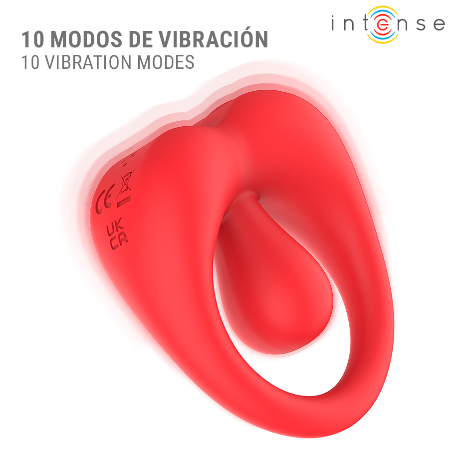 INTENSE - ANILLO VIBRADOR CON ESTIMULACIÓN DEL CLÍTORIS DE RUSSELL ROJO