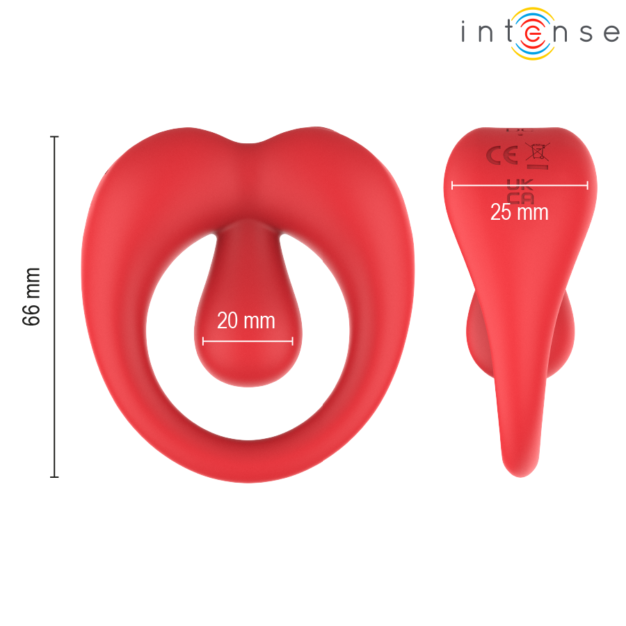 INTENSE - ANILLO VIBRADOR CON ESTIMULACIÓN DEL CLÍTORIS DE RUSSELL ROJO