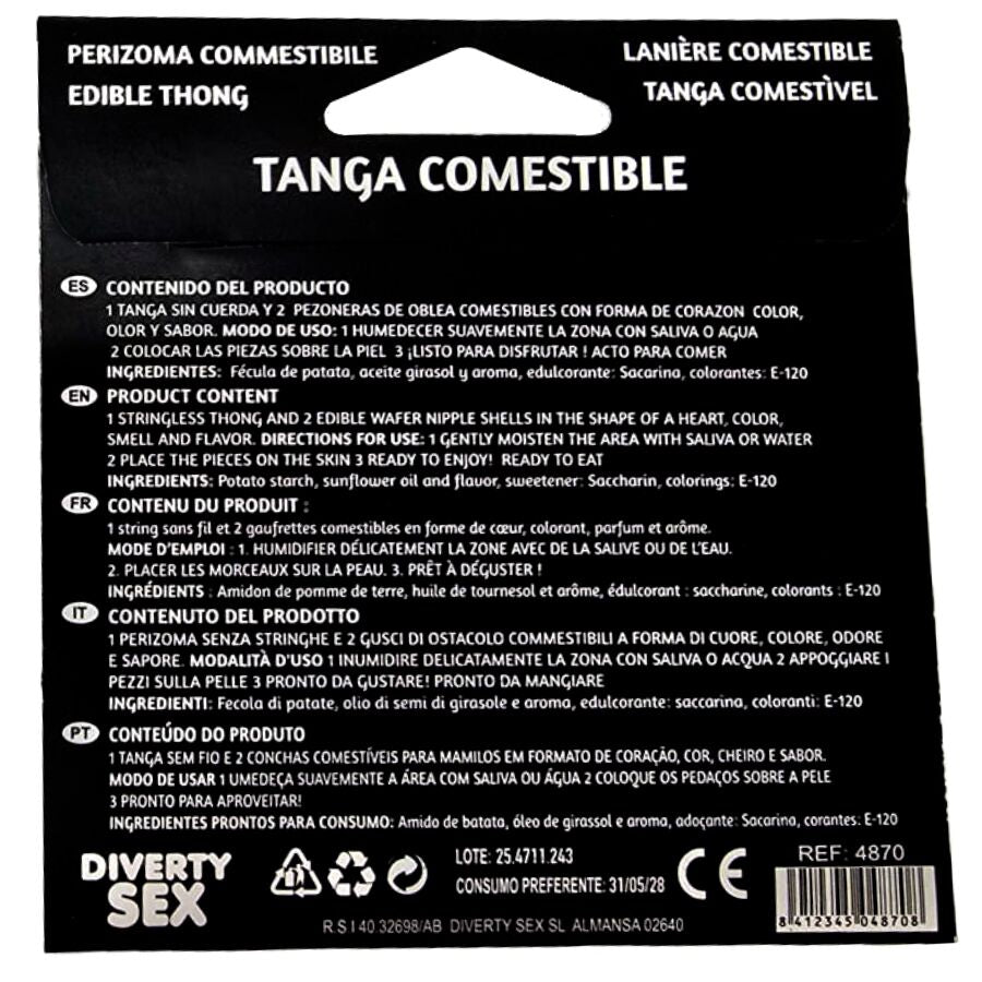 HOTFLOWERS - TANGA GAUFRETTE ET 2 CACHET-MAMELONS FILLES-GOÛT VANILLE /es/pt/en/fr/it/