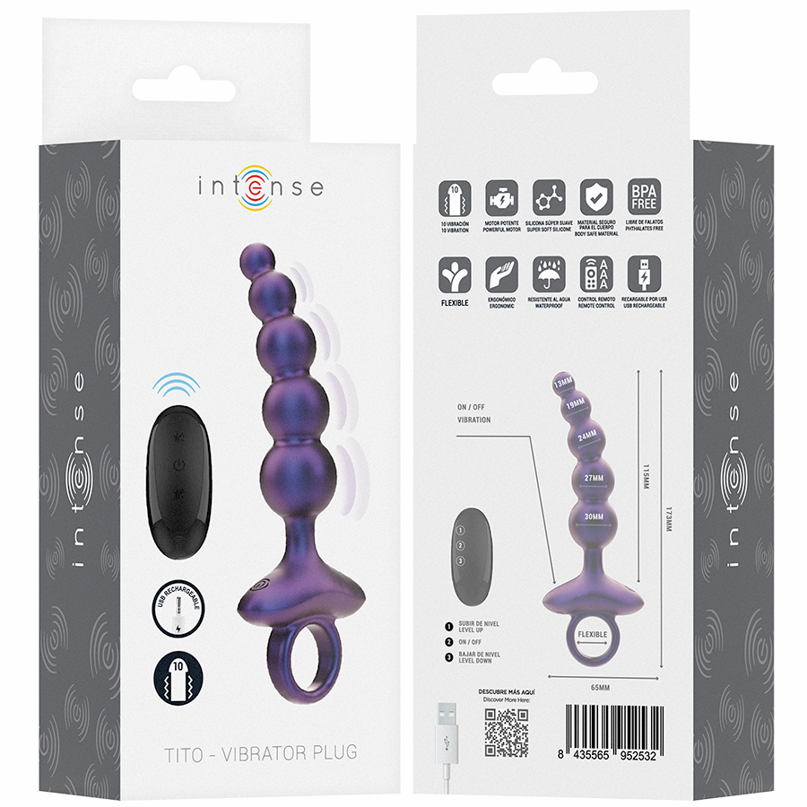 INTENSE - TITO PLUG ANAL VIBRANT MODÈLE 3 AVEC TÉLÉCOMMANDE