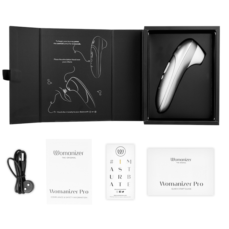 WOMANIZER - STIMULATEUR CLITORIDIEN PRO VIBRANT GRIS ARGENT