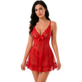 LIVCO CORSETTI FASHION - ENSEMBLE DE NUIT T-SHIRT + STRING ROUGE 2028 S/M