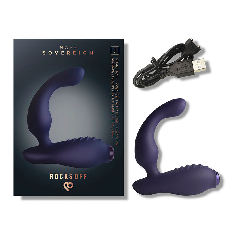 ROCKS-OFF - MINI BAGUETTE MAGIQUE RECHARGEABLE 16 FONCTIONS, ROSE PIVOINE