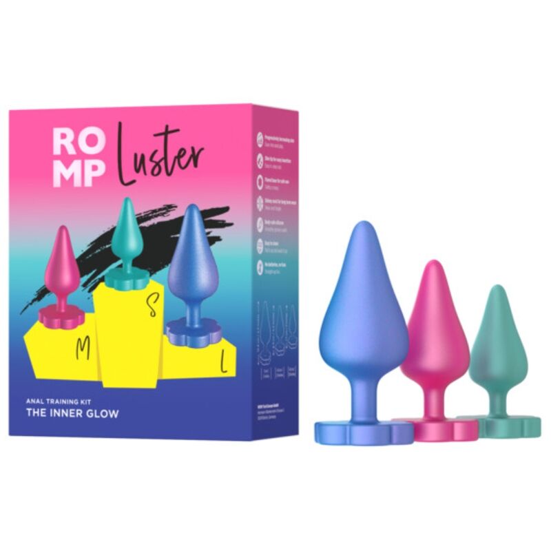 ROMP - LUSTER ENSEMBLE DE DILATATEURS ANaux S/M/L AVEC BASE EN FORME DE FLEUR