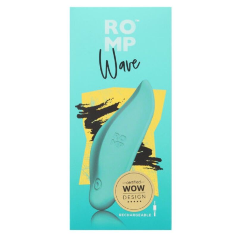 ROMP - VIBREUR VAGINAL STIMULATEUR CLITORIDIEN, FORME ERGONOMIQUE, VERT AQUA