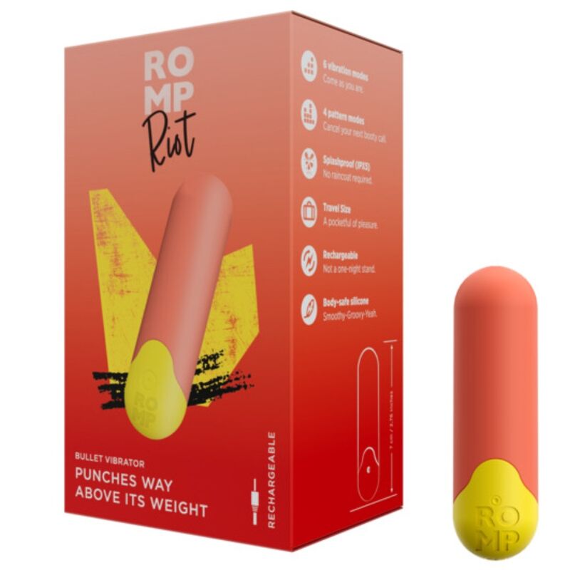 ROMP - RIOT BOULE VIBRANTE MULTIFONCTION ORANGE + JAUNE
