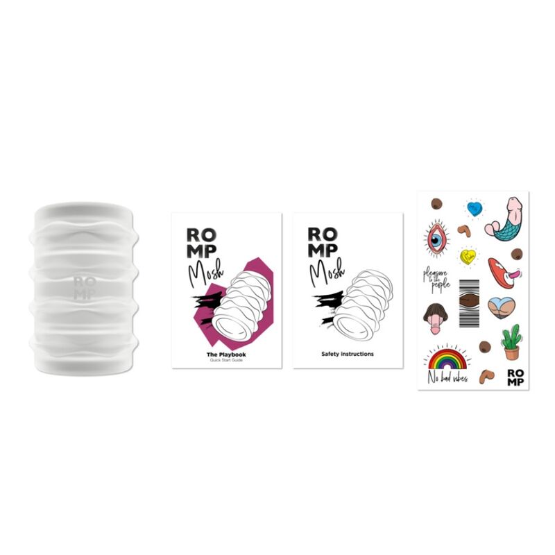 ROMP - MOSH MASTURBATEUR TRANSPARENT POUR HOMMES AVEC GAINE RÉVERSIBLE DE 6 CM