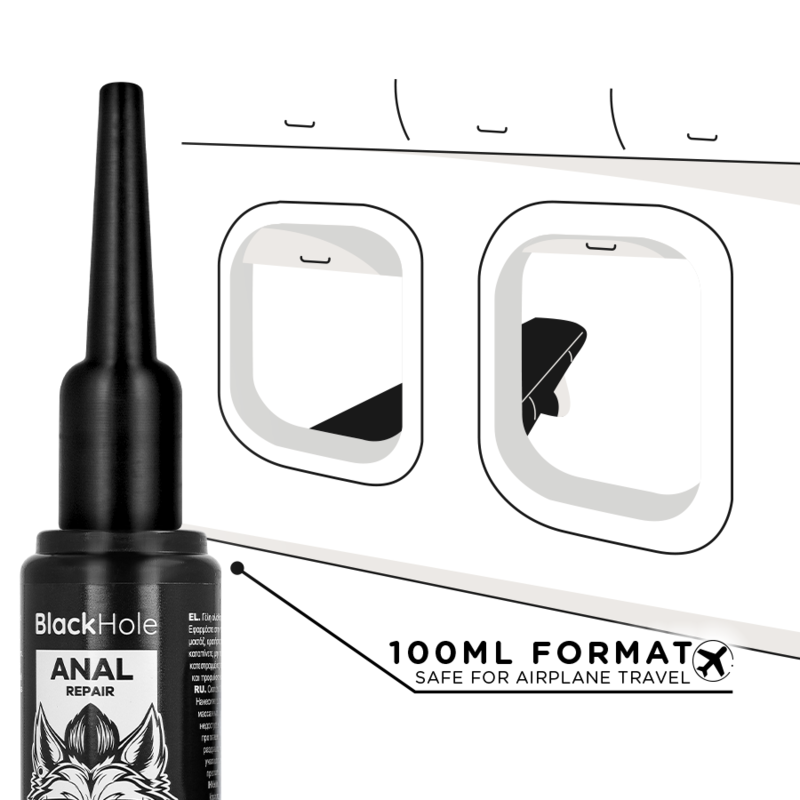 BLACK HOLE - APPLICATEUR DE LISSEMENT ANAL, TAILLE L, 100 ML