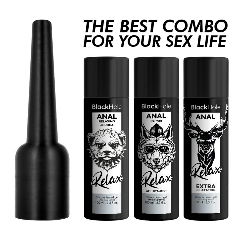 BLACK HOLE - APPLICATEUR DE LISSEMENT ANAL, TAILLE L, 100 ML