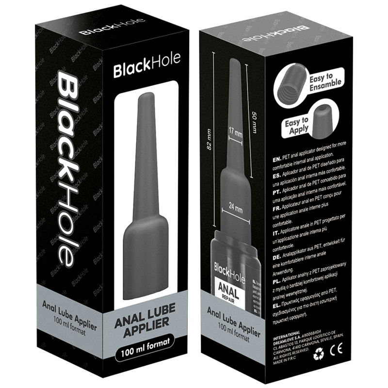 BLACK HOLE - APPLICATEUR DE LISSEMENT ANAL, TAILLE L, 100 ML