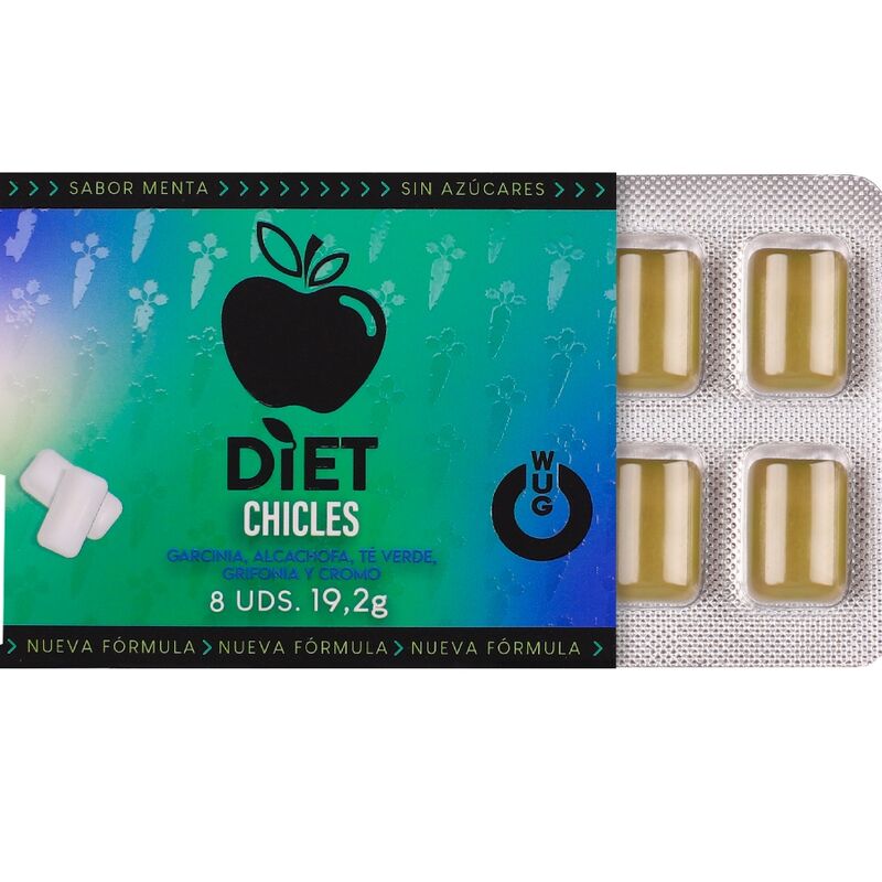WUG DIET – PASTILLES À MÂCHER FONCTIONNELLES SANS SUCRE, 8 UNITÉS