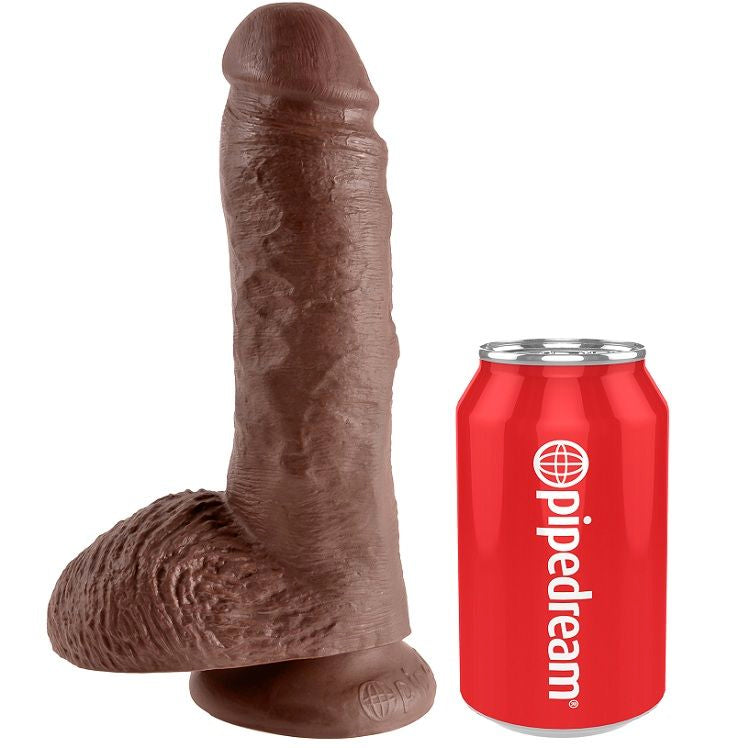 KING COCK - PÉNIS RÉALISTE 8" MARRON 20,3 CM