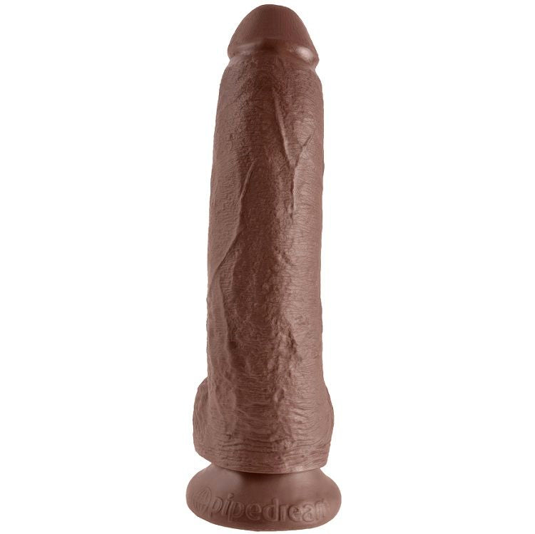 KING COCK - 9 DILDO MARRON AVEC TESTICULES 22.9 CM