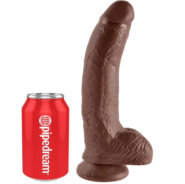 KING COCK - 9 DILDO MARRON AVEC TESTICULES 22.9 CM