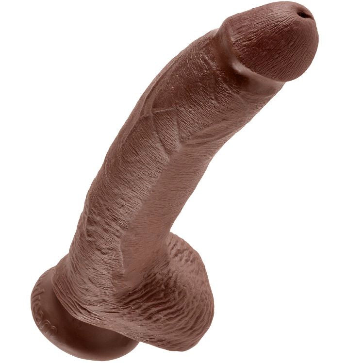 KING COCK - 9 DILDO MARRON AVEC TESTICULES 22.9 CM