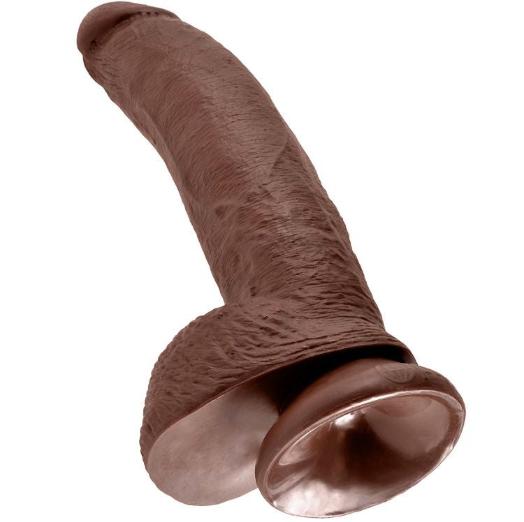 KING COCK - 9 DILDO MARRON AVEC TESTICULES 22.9 CM
