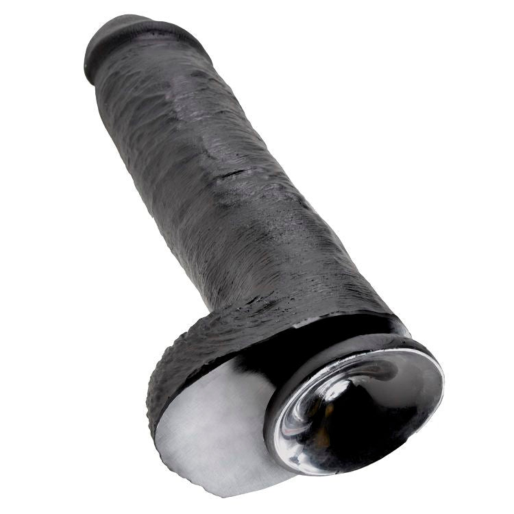 KING COCK - 11 DILDO NOIR AVEC TESTICULES 28 CM