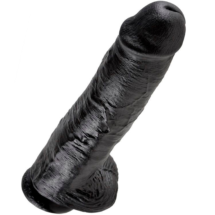 KING COCK - 11 DILDO NOIR AVEC TESTICULES 28 CM
