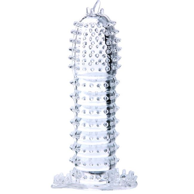 BAILE - GAINE PÉNIS AVEC POINTS DE STIMULATION TRANSPARENTS 14 CM
