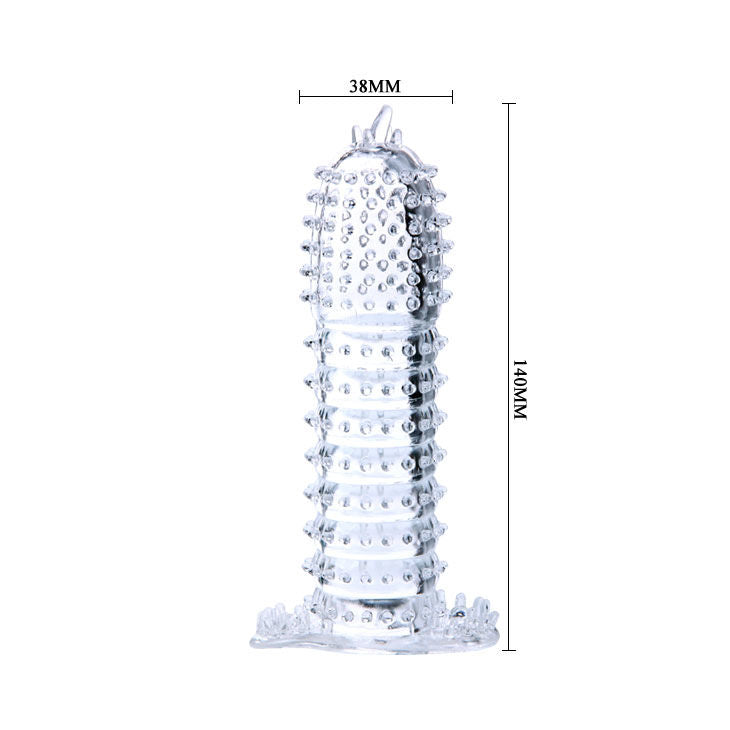 BAILE - GAINE PÉNIS AVEC POINTS DE STIMULATION TRANSPARENTS 14 CM