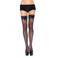 LEG AVENUE - COLLANT NOIR AVEC DÉTAIL EN DENTELLE ET NŒUD EN SATIN