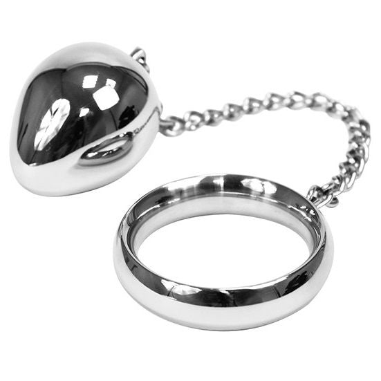 METAL HARD - COCKRING 45MM + CHAÎNE AVEC BOULE MÉTALLIQUE