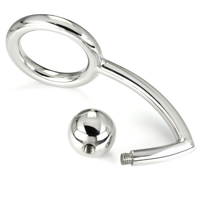 METAL HARD - ANNEAU PÉNIEN AVEC CROCHET PÉNÉTRANT ANAL, 45 MM