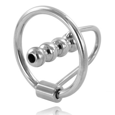 METAL HARD - ANNEAU DE GLAND AVEC PLUG URÉTRAL, 30 MM