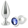PLUG ANAL METAL DUR GRANDE COULEUR CRISTAL ALUMINIUM 10,16 CM