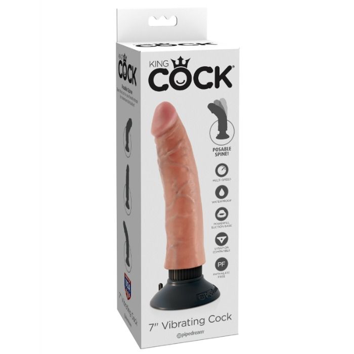 KING COCK - GODEMICHET VIBRANT 17,78 CM NATUREL