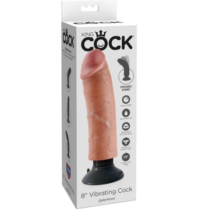 KING COCK - GODEMICHET VIBRANT 20,32 CM NATUREL