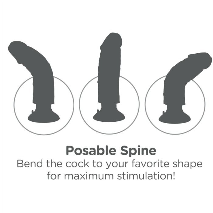 KING COCK - DILDO VIBRANT AVEC TESTICULES 17,78 CM NATUREL