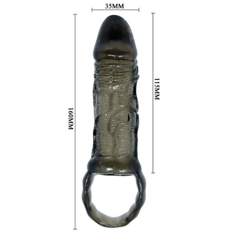 BAILE - GAINE D'EXTENSION PÉNIS AVEC SANGLE POUR TESTICULES 11.5 CM