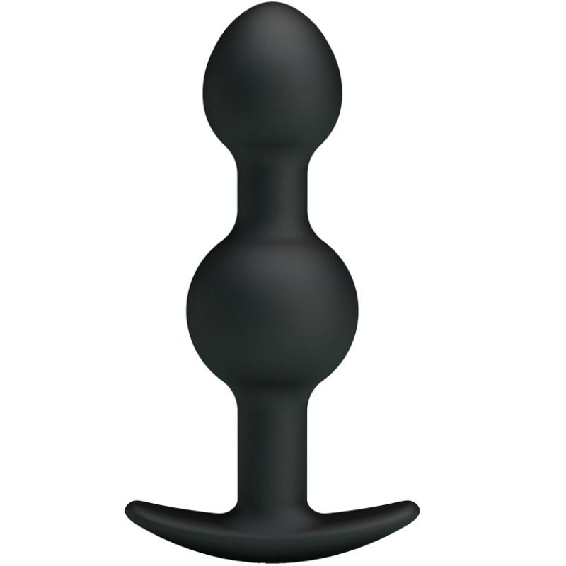 PRETTY LOVE - BOULES ANALES EN SILICONE AVEC STIMULATION SPÉCIALE 10,3 CM NOIR