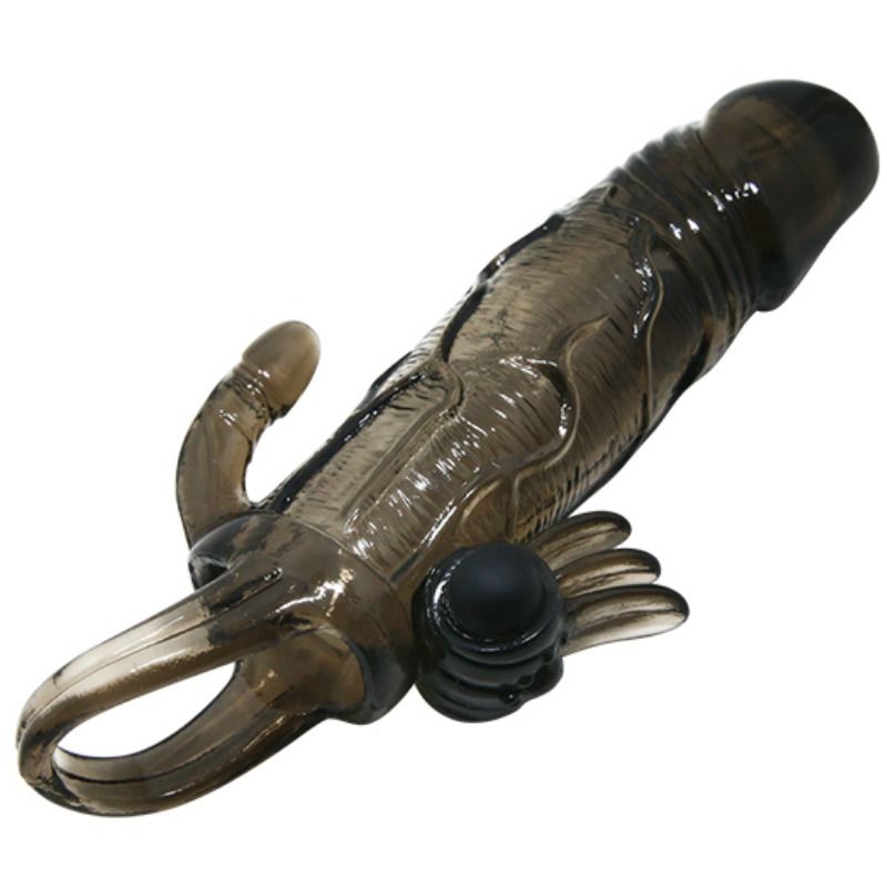 BAILE - BRAVE MAN GAINE PÉNIS AVEC STIMULATION CLITORIDIENNE ET ANALE DOUBLE BOULE NOIR 16.5 CM