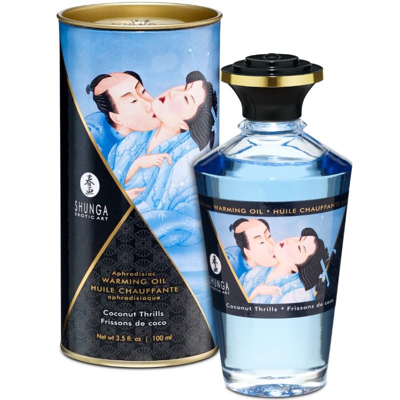 SHUNGA - HUILE DE MASSAGE EFFET CHAUFFANT SAVEUR NOIX DE COCO 100 ML