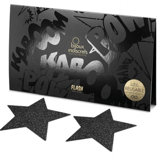 BIJOUX INDISCRETS - CACHES-TÉTONS NOIRS STAR-FLASH