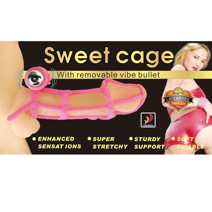 BAILE - SWEET 10 RHYTHMS GAINE ET ANNEAU EN SILICONE POUR PÉNIS ROSE